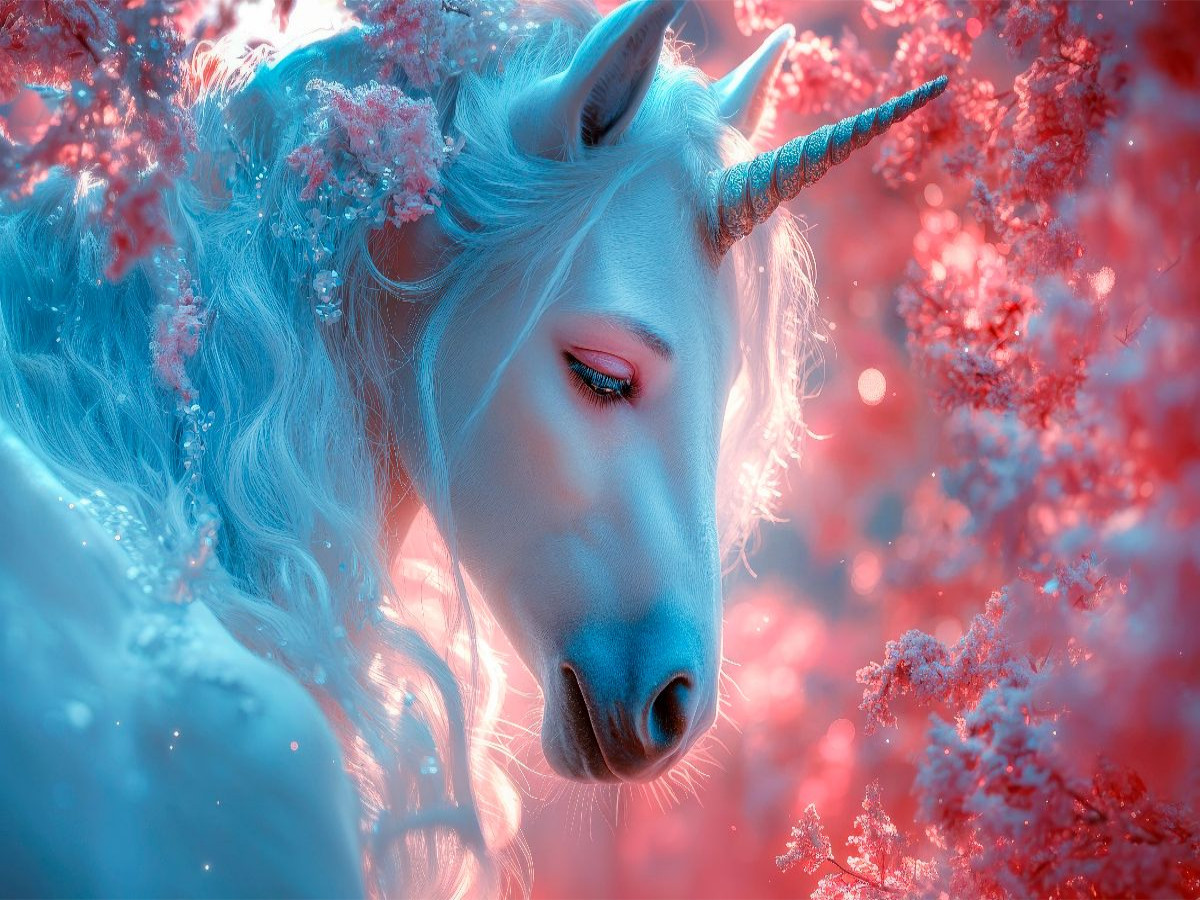 Anmutiges Einhorn im Zauberwald