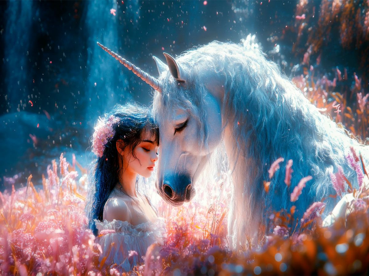 Das Mädchen und Ihr magisches Einhorn