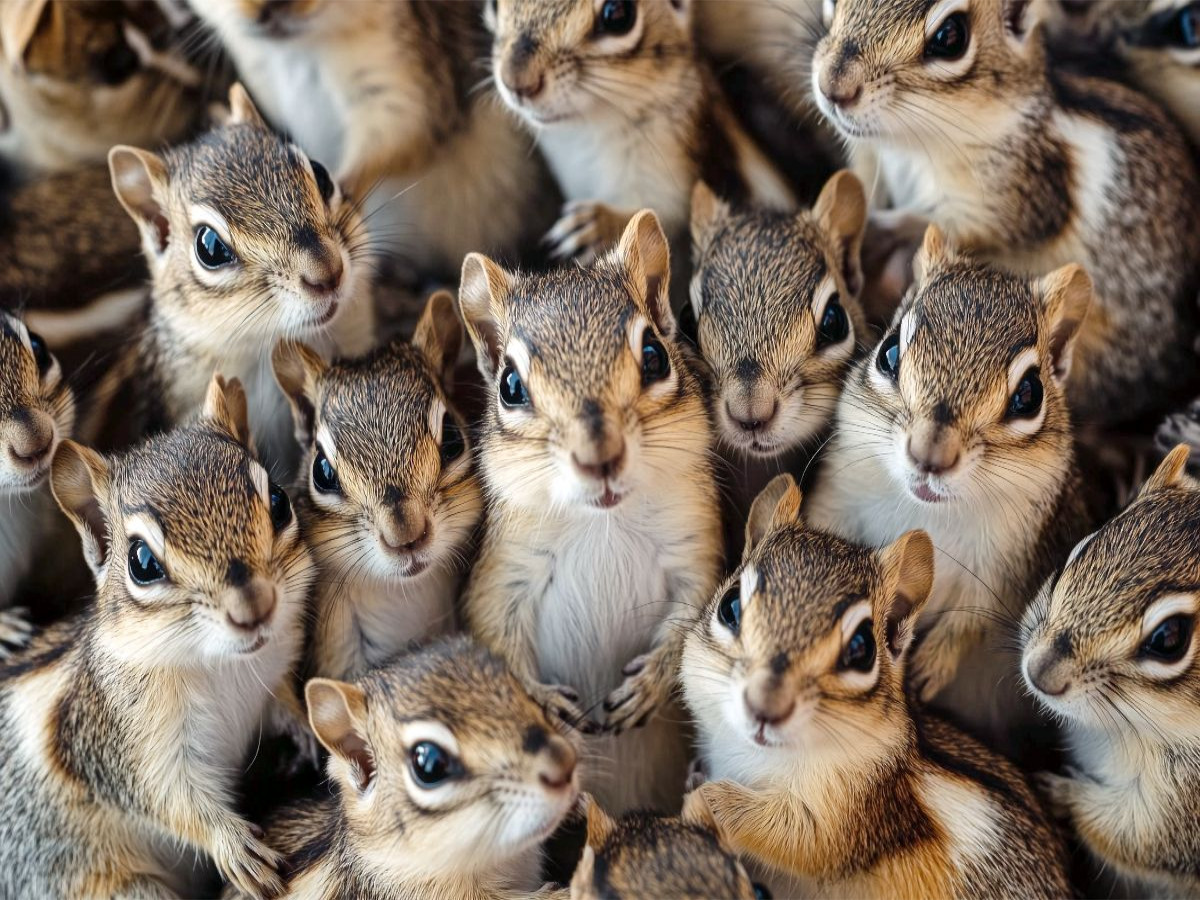 Streifenhörnchen Kuschelhaufen