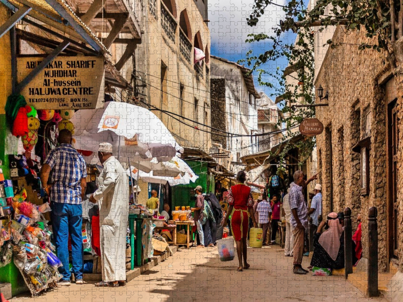 Die Hauptstraße in Lamu-Stadt