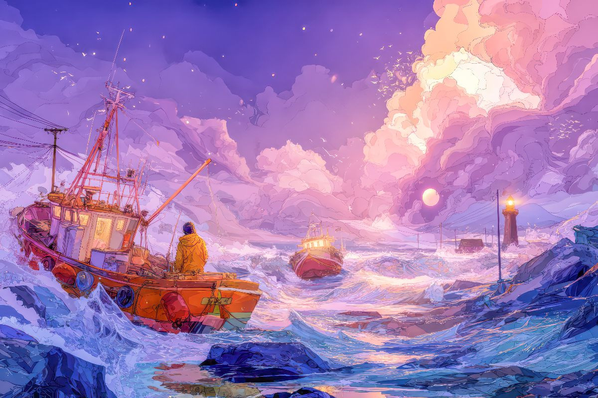 By the water