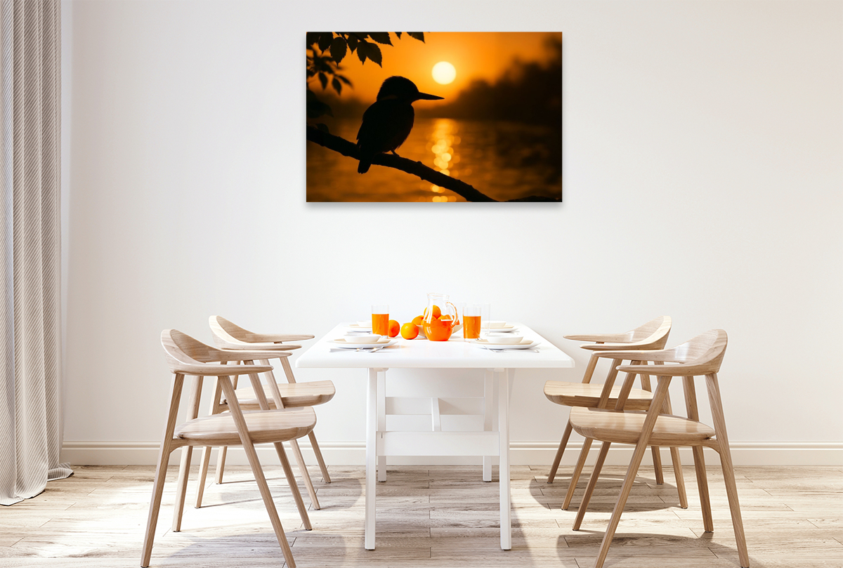 Sonnenuntergang mit Eisvogel