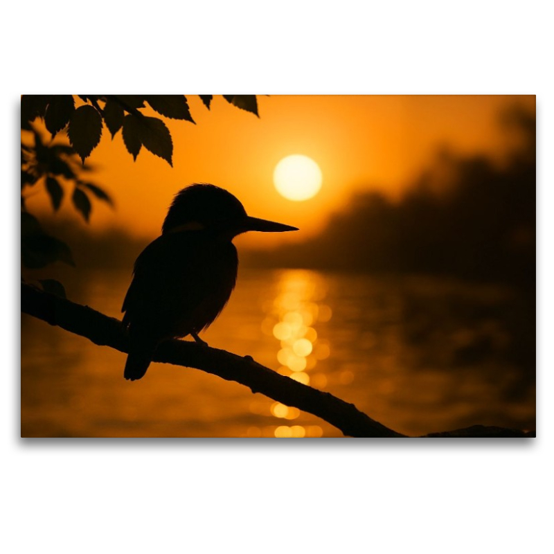 Sonnenuntergang mit Eisvogel