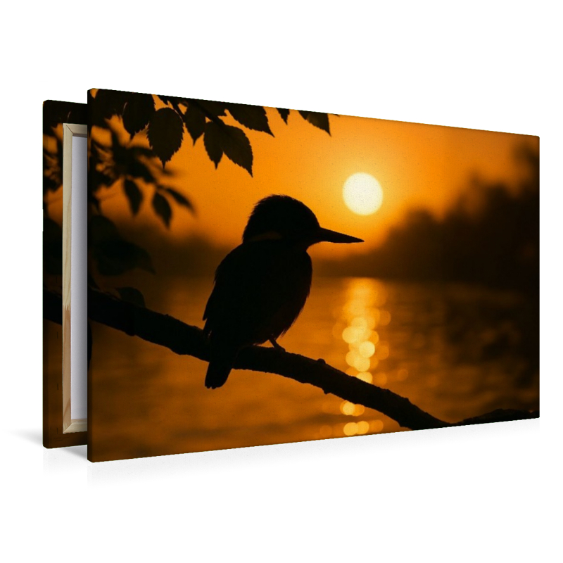Sonnenuntergang mit Eisvogel