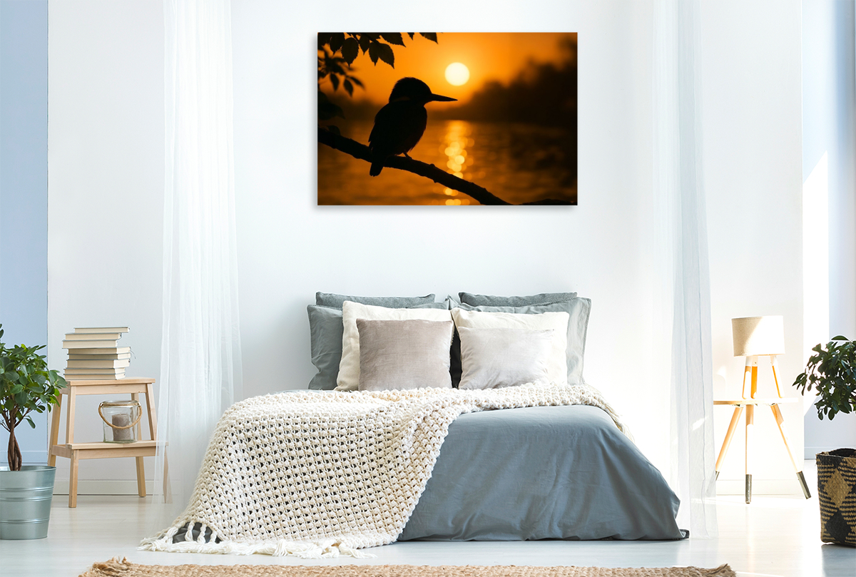 Sonnenuntergang mit Eisvogel