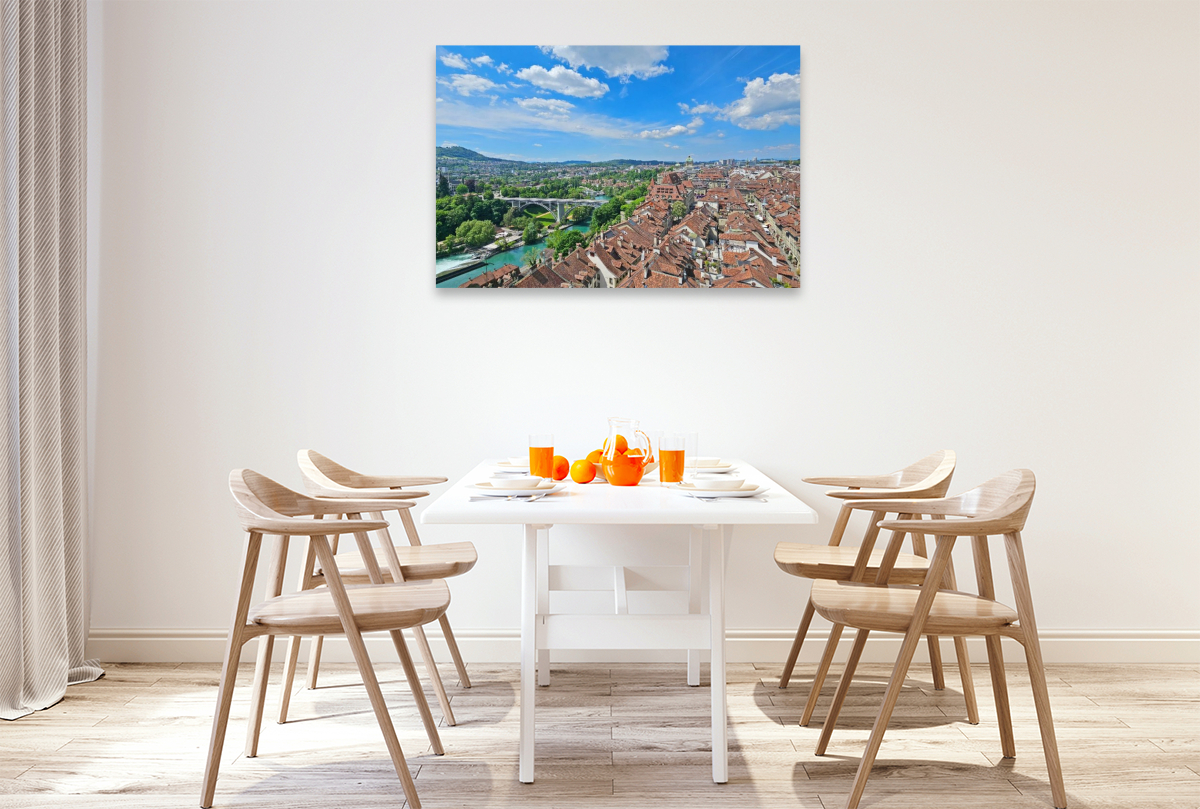 Blick vom Dom auf die Kornhausbrücke in Bern