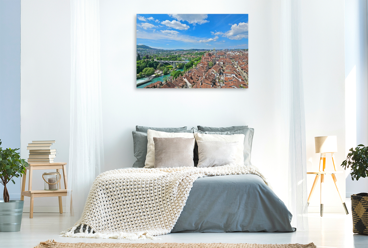 Blick vom Dom auf die Kornhausbrücke in Bern