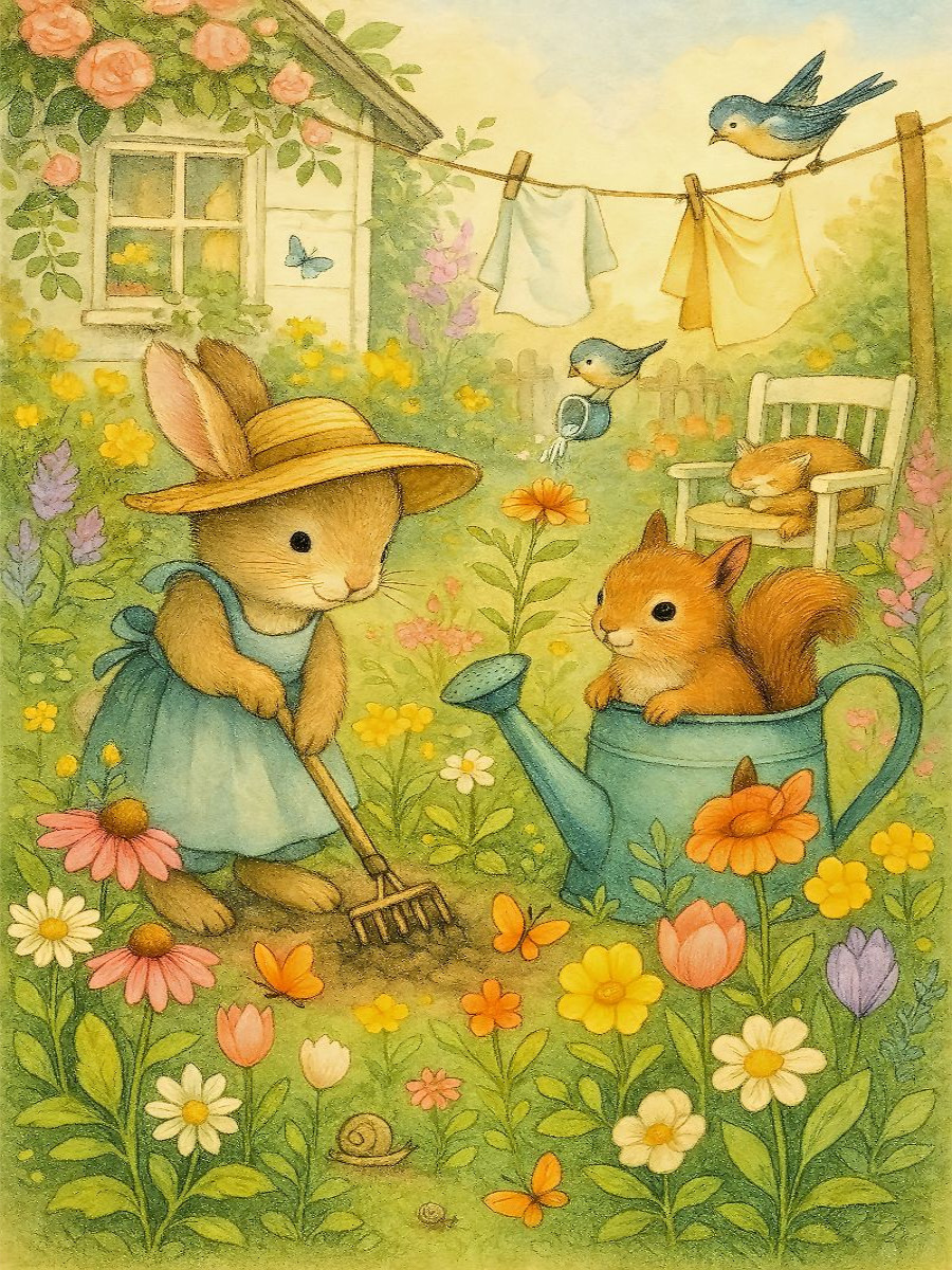 Blütenfreude im Garten – Puzzlezauber für Herz und Seele