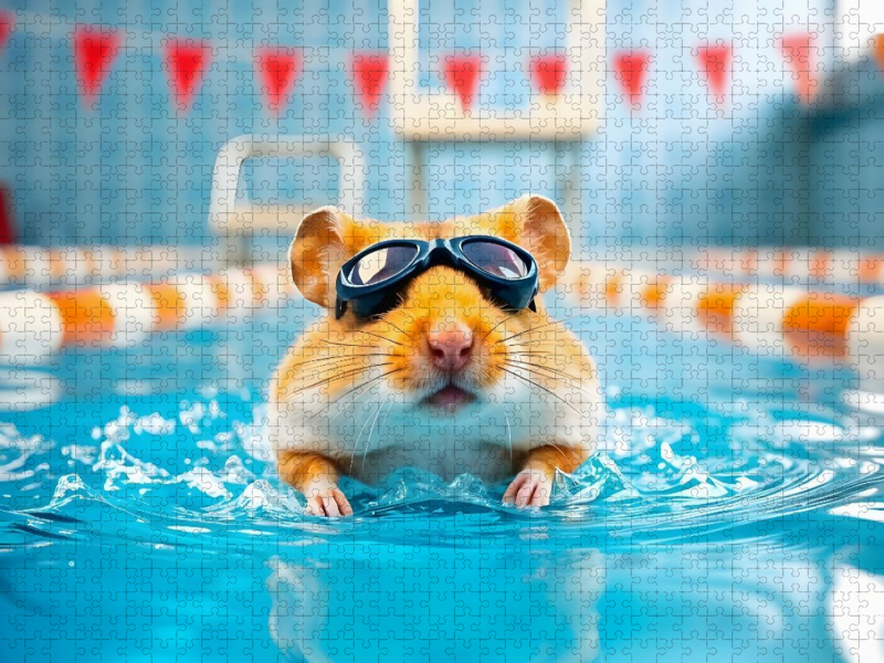 Schwimm-Hamster – tierischer Puzzlespaß mit KI-Zauber