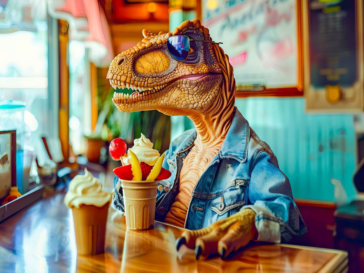Eiszeit - Dino genießt sein Dessert