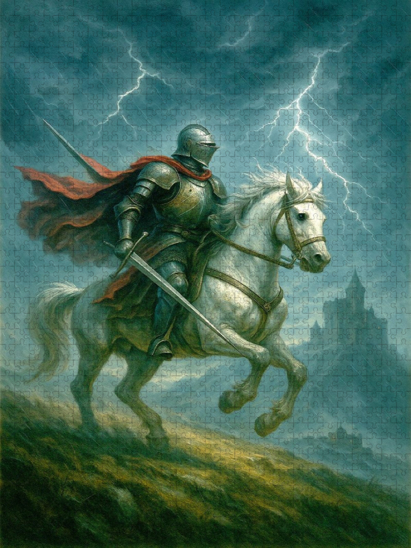 Heldenritt durch den Sturm - Ritter auf Pferd