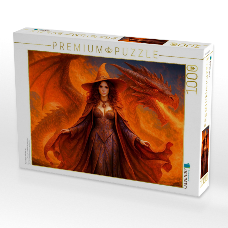 Feuerhexe mit Drache