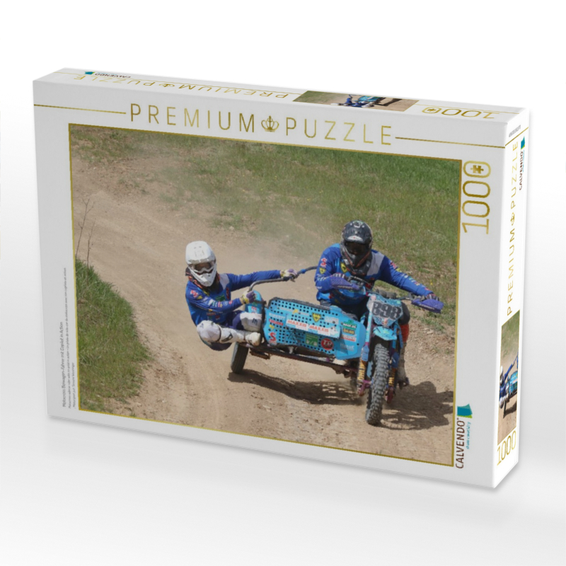 Motocross Beiwagen-Fahrer mit Copilot in Action