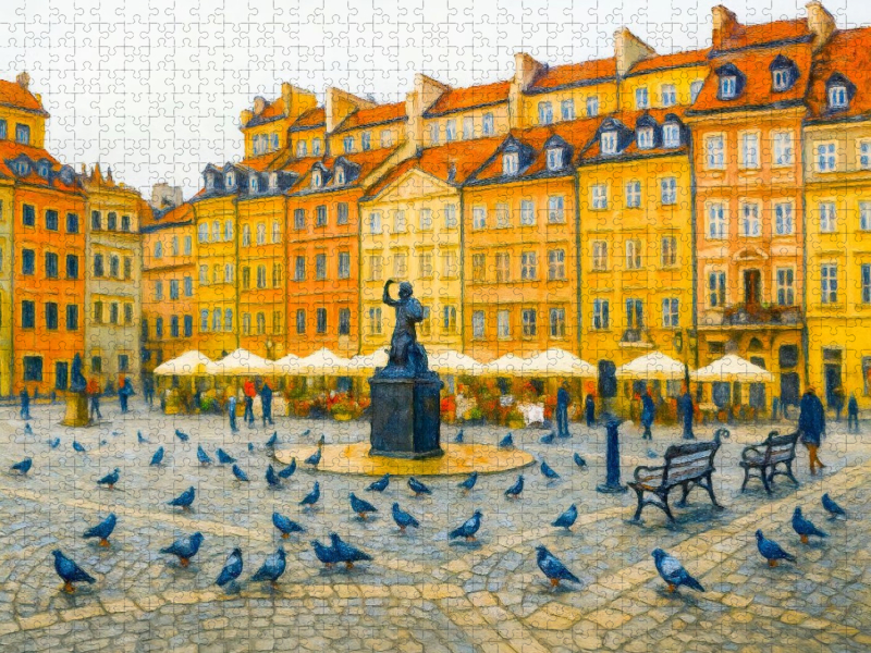 Warschau in Farbe Kunstvolle Stadtansichten Marktplatz der Altstadt