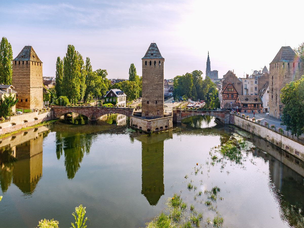 Ponts Couverts und la Petite France an der Ill