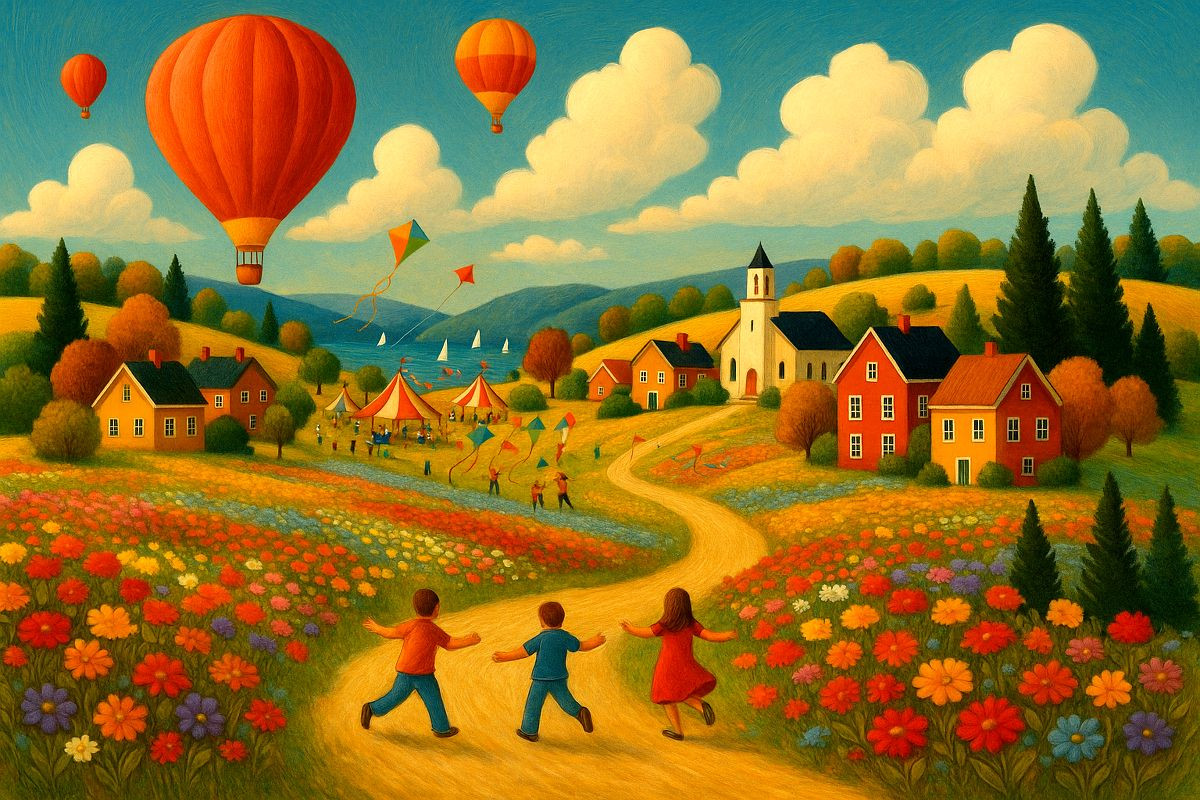 Felder, Farben, Heißluftballons