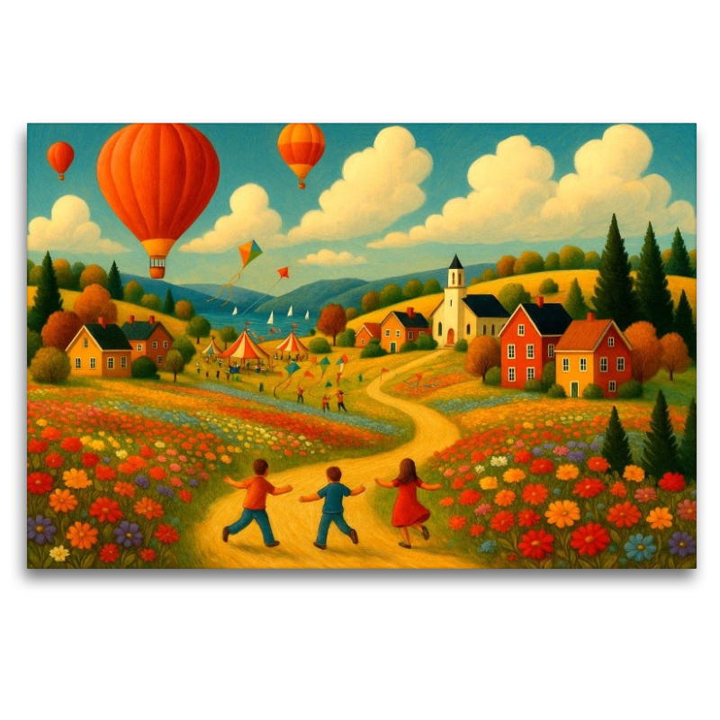 Felder, Farben, Heißluftballons