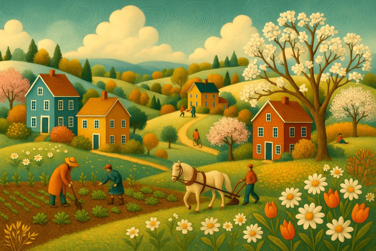 Frühlingspferde und erste Blüten
