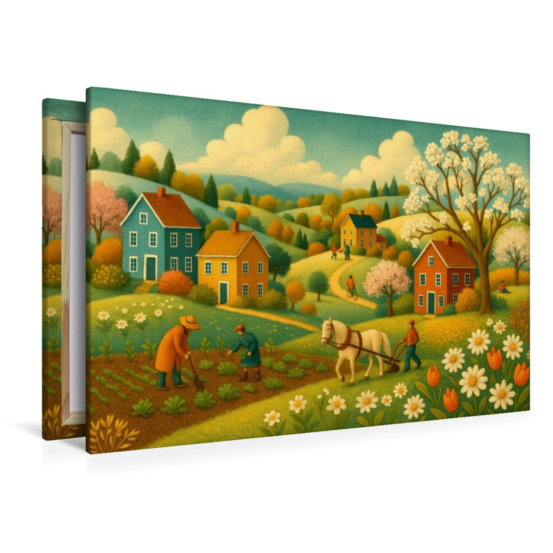 Frühlingspferde und erste Blüten