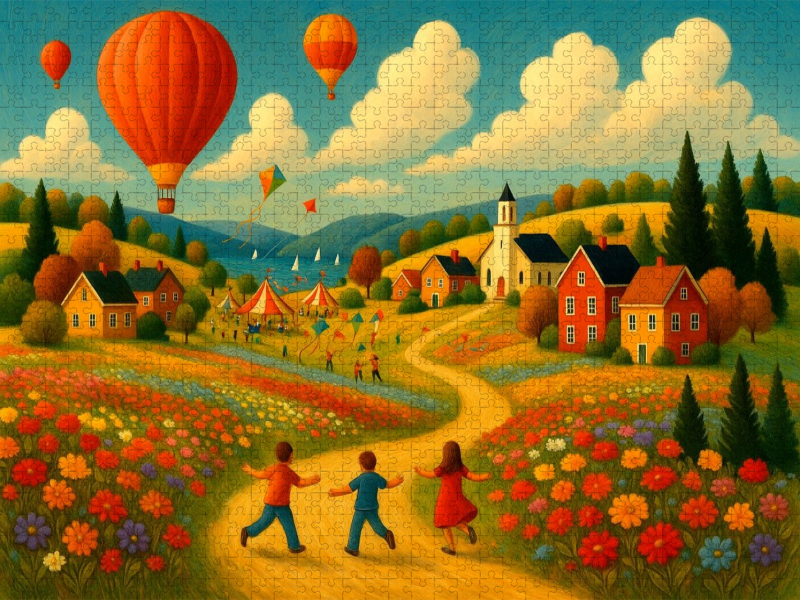 Felder, Farben, Heißluftballons