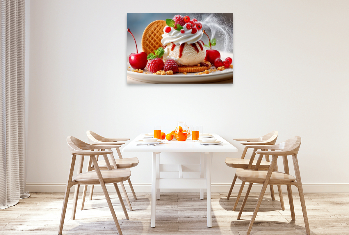 Eine verführerische Verbindung - Eis, frisches Obst und Keks