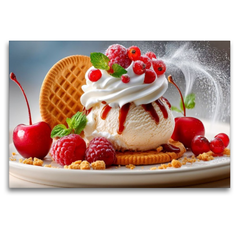 Eine verführerische Verbindung - Eis, frisches Obst und Keks
