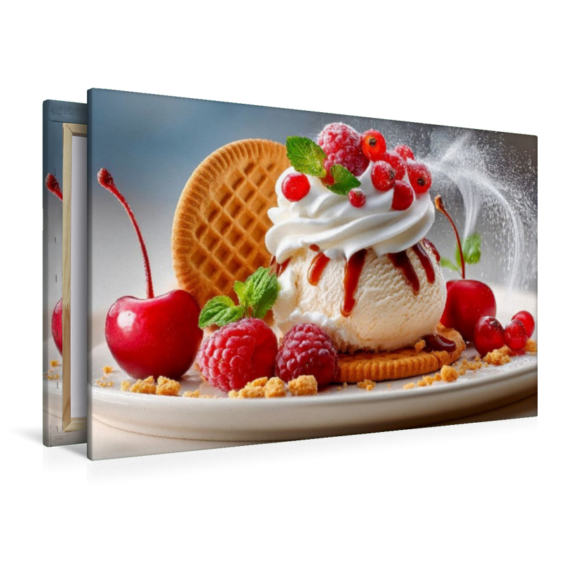 Eine verführerische Verbindung - Eis, frisches Obst und Keks