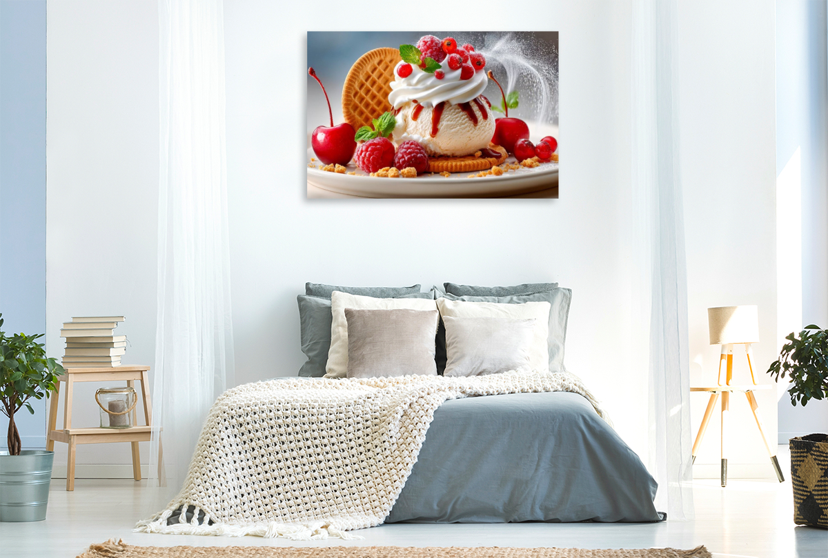 Eine verführerische Verbindung - Eis, frisches Obst und Keks