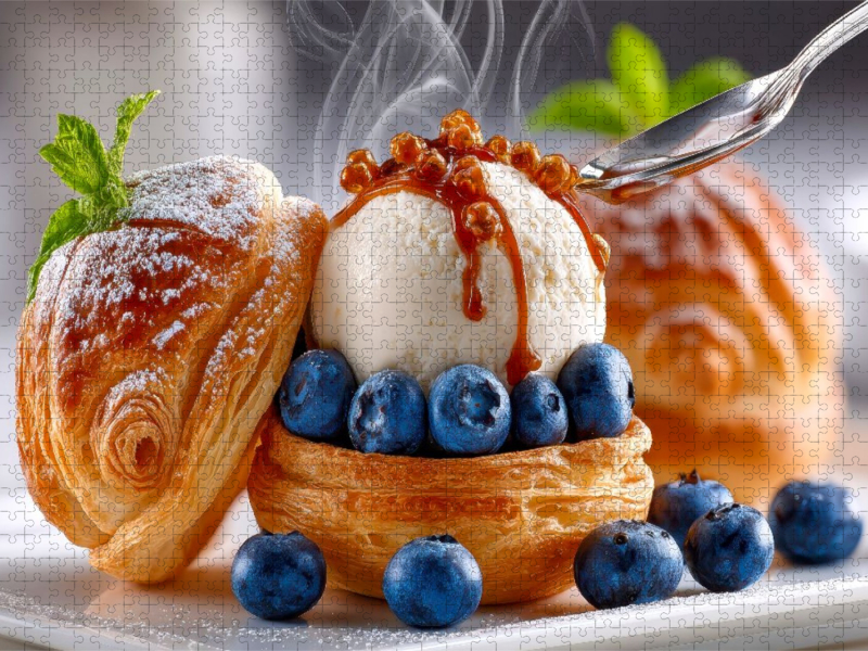 Windbeutelgenuss mit Heidelbeeren