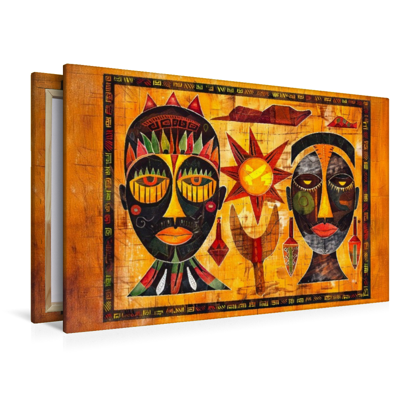 Abstrakte Masken und afrikanische Gesichter