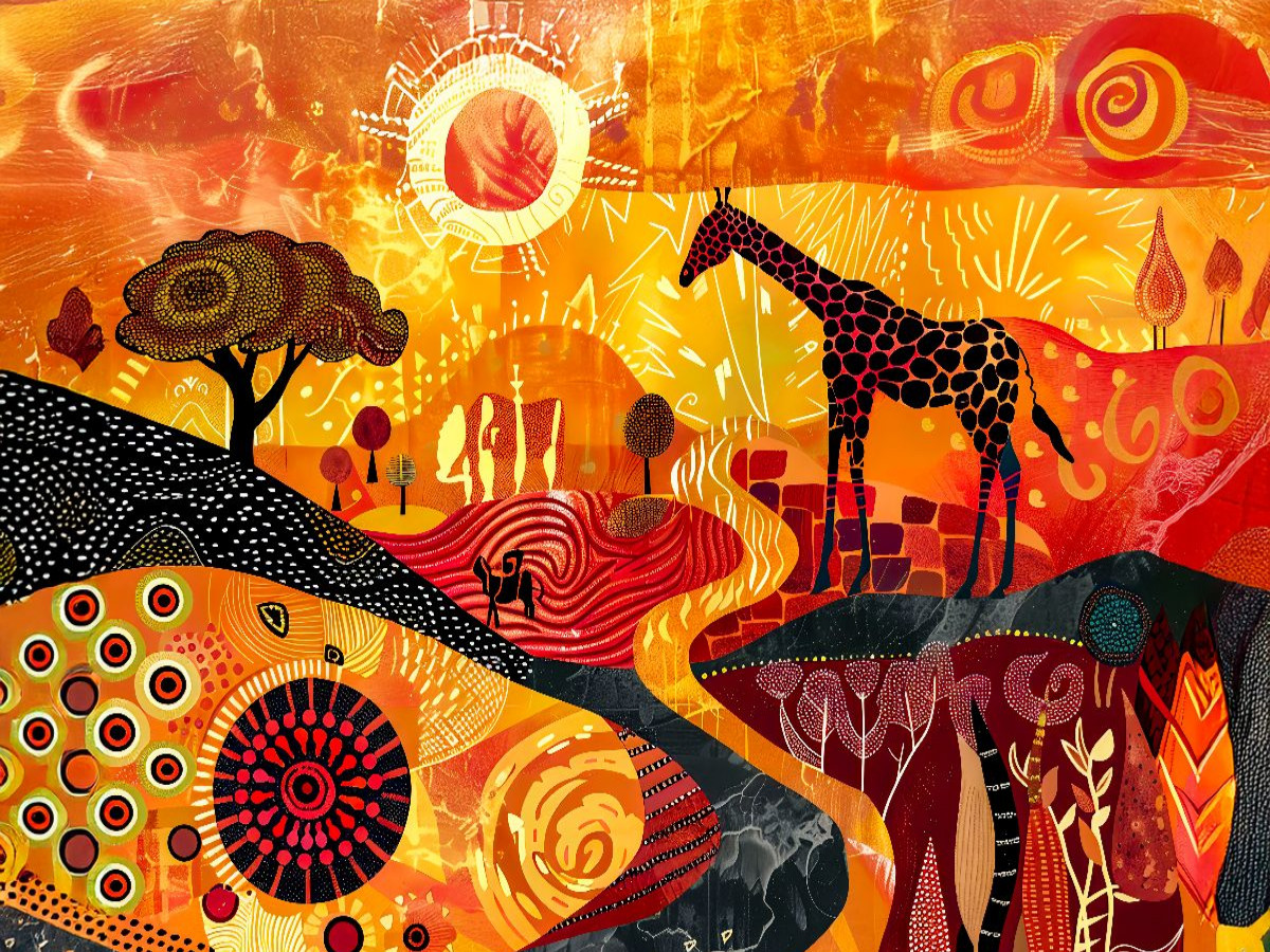 Abstrakte Giraffe mit Ornamentmuster-Design