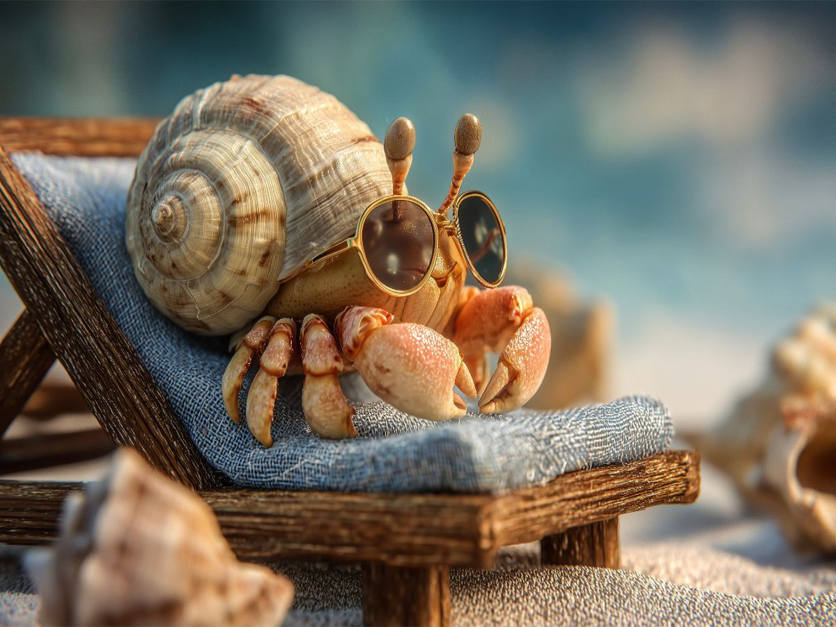 Krabbe auf Ferienmodus