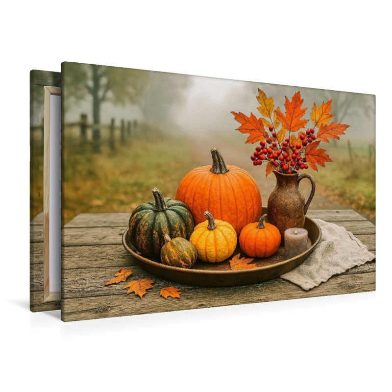 Herbststille mit Kürbissen