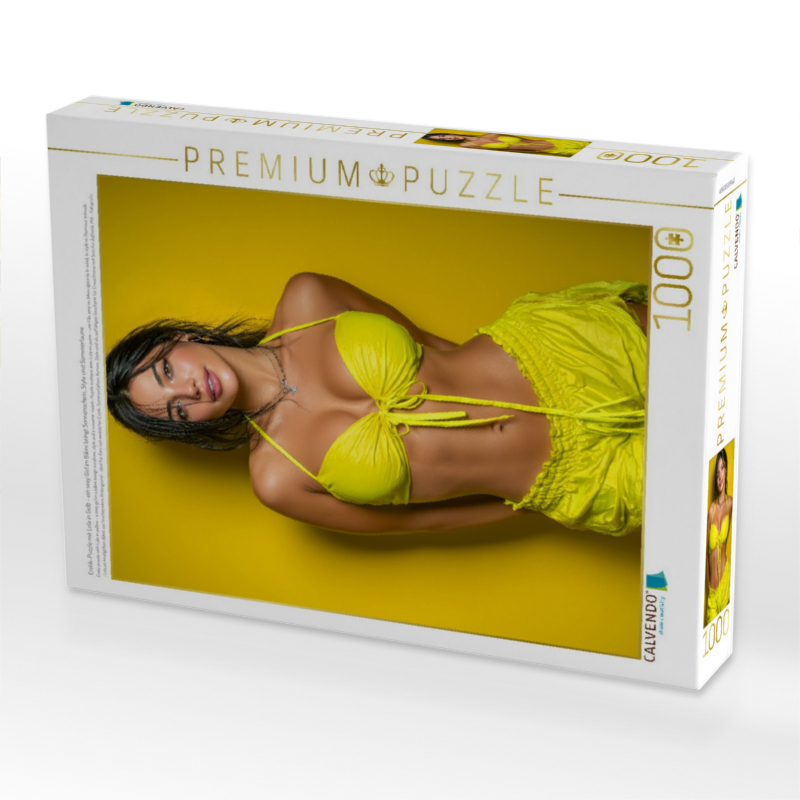Erotik-Puzzle mit Lola in Gelb - ein sexy Girl im Bikini bringt Sonnenschein, Style und Sommerlaune