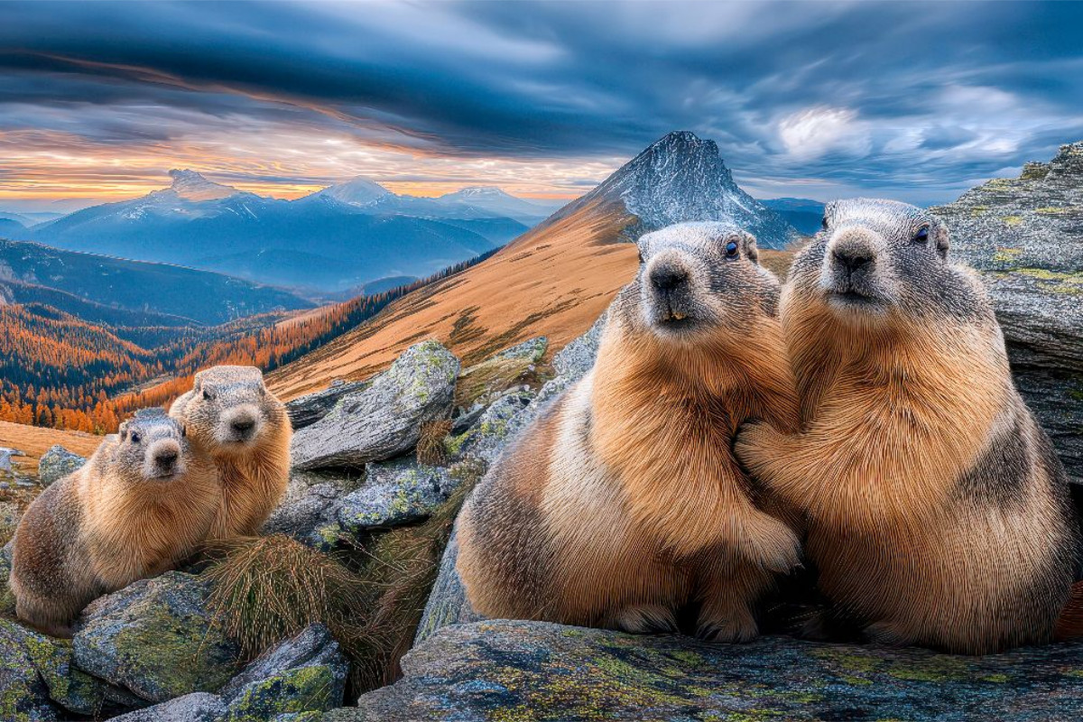 Hallo, wir sind´s - die Murmeltierfamilie