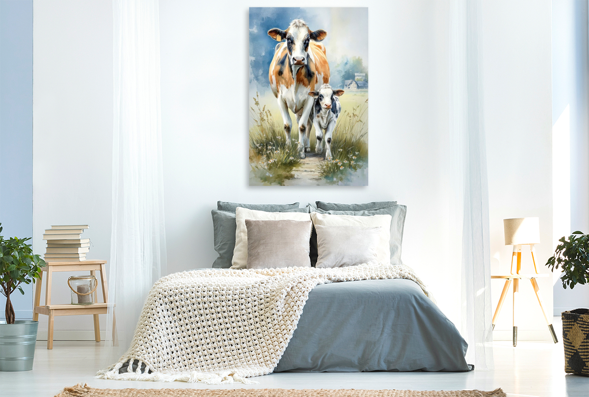 Diese Kalb wird liebevoll großgezogen