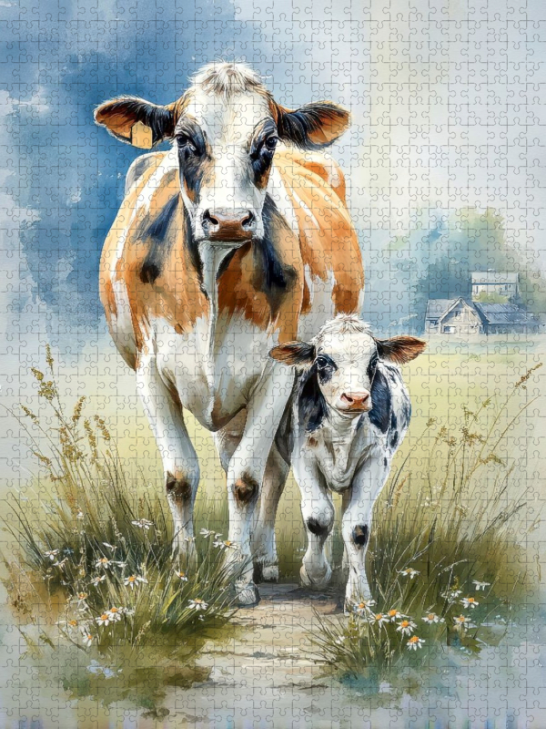Diese Kalb wird liebevoll großgezogen