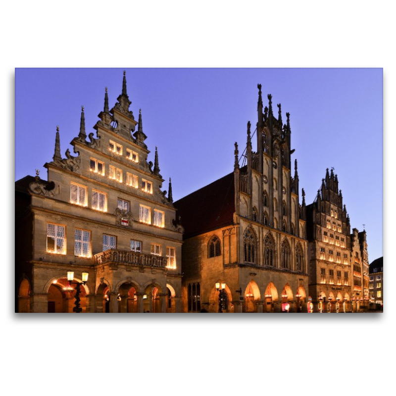 Das Rathaus in Münster zur blauen Stunde
