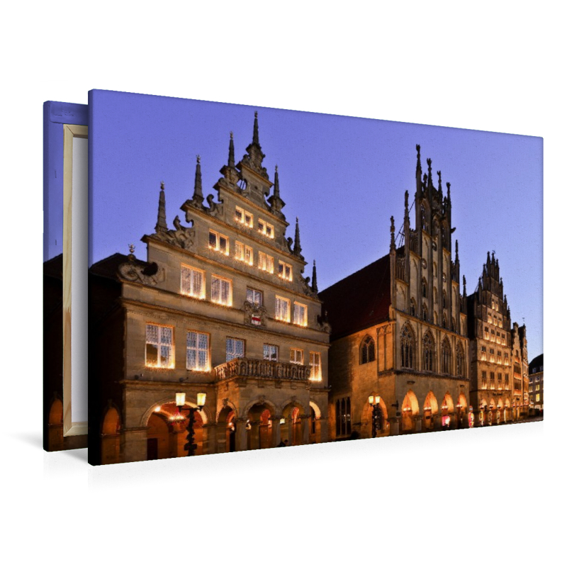Das Rathaus in Münster zur blauen Stunde