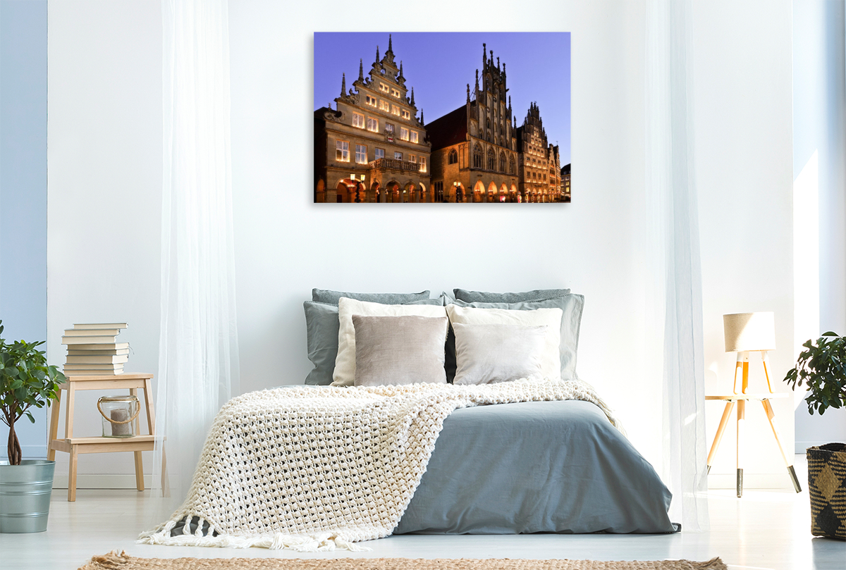 Das Rathaus in Münster zur blauen Stunde