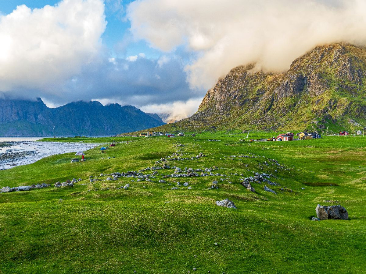 Uttakleiv Strand im Abendlicht, Lofoten