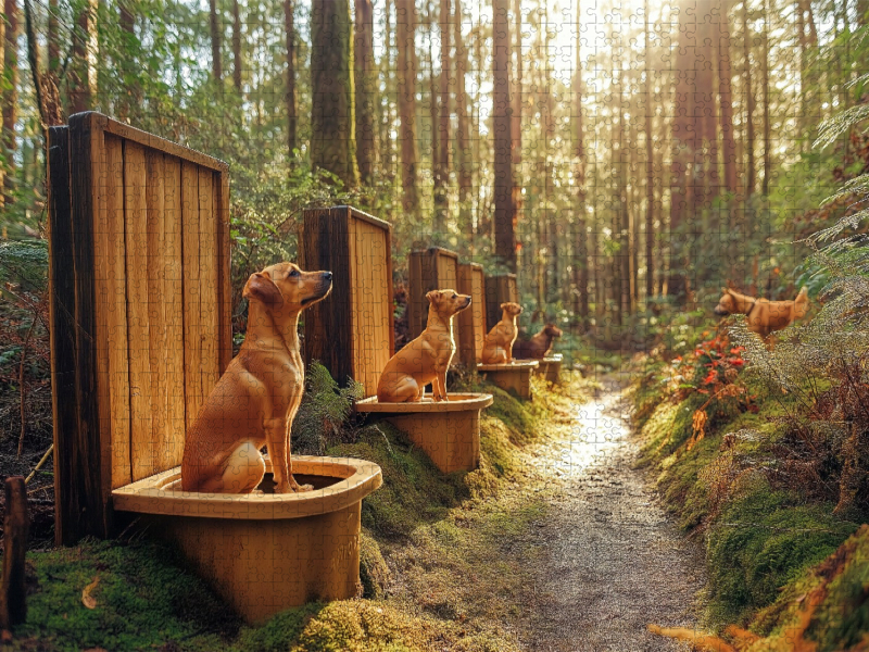 Kackende Hunde im Wald - Das lustigste Toiletten-Puzzle der Welt