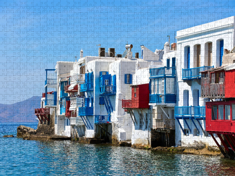 Little Venice auf Mykonos - Farbenfrohe Balkone am Meer