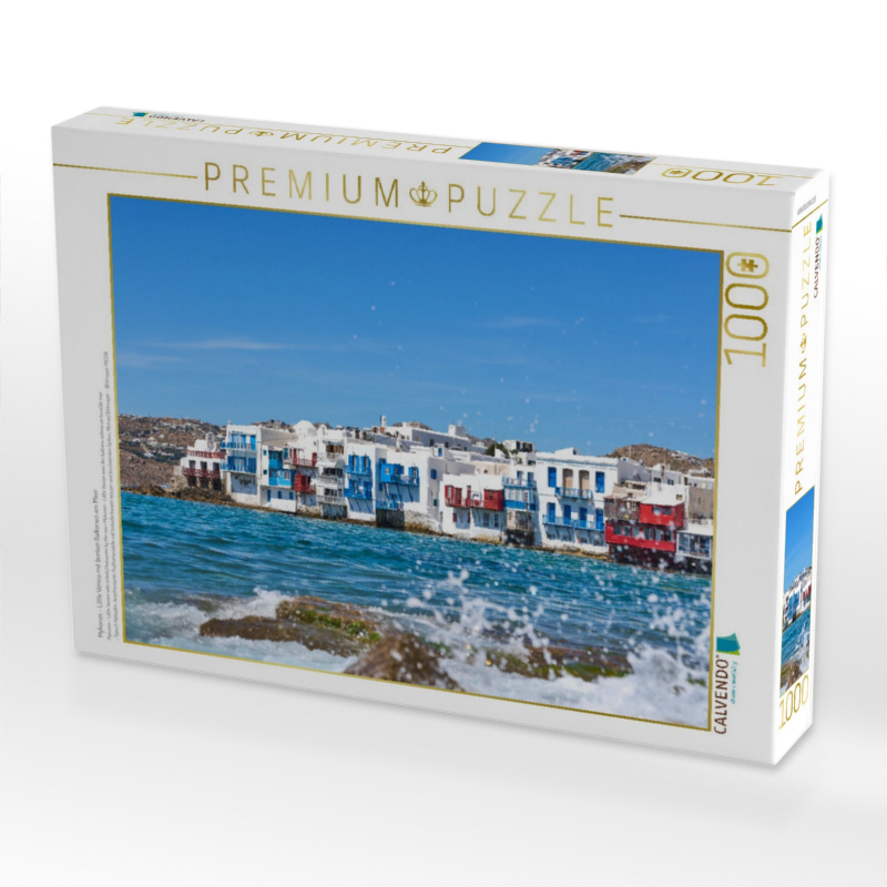 Mykonos - Little Venice mit bunten Balkonen am Meer
