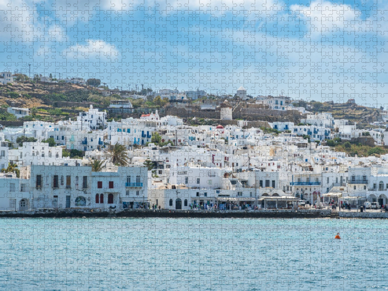Weiße Häuser auf Mykonos - Griechenlands Küstenidylle in der Ägäis