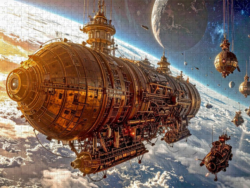 Reparaturarbeiten an der Außenhaut von Cylboat XII im Orbit