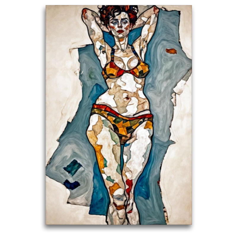 Jabina im Stil von Egon Schiele