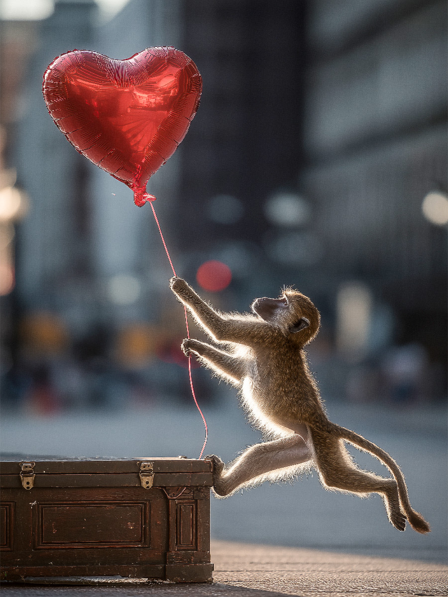 Ballon-Dieb als Geschenk zu Valentinstag
