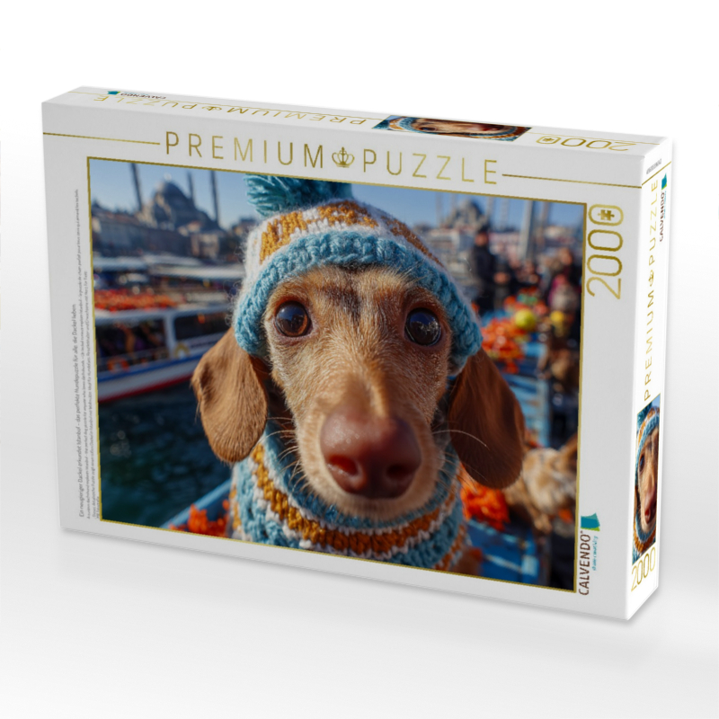 Ein neugieriger Dackel erkundet Istanbul - das perfekte Hundepuzzle für alle, die Dackel lieben.