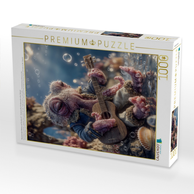 Musizierender Oktopus auf Korallenriff - Fantasievolles Kinderpuzzle unter Wasser